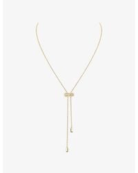 Messika - Moderniste Pave Tie 18Ct And 0.10Ct Diamond Necklace - Lyst
