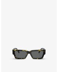 Versace - Ve4459 Rectangle-frame Tortoiseshell Acetate Sunglasses - Lyst