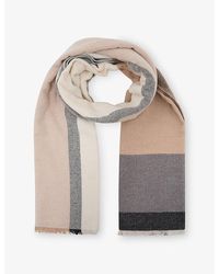 Reiss - Cora Checked Wool-Blend Scarf - Lyst