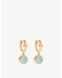 Astley Clarke - Luna 18Ct- Plated Sterling- And Aqua Quartzite Huggie Earrings - Lyst