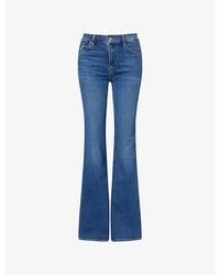 FRAME - The Icon Long Flared Stretch-Denim Blend Jeans - Lyst