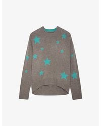 Zadig & Voltaire - Markus Star-motif Relaxed-fit Cashmere Jumper - Lyst