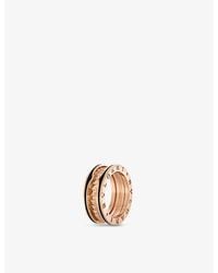 BVLGARI - B.Zero1 Rock 18Ct Rose- And Ceramic Ring - Lyst