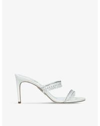 Rene Caovilla - Chandelier 80 Jewel-Embellished Leather Heeled Sandals - Lyst
