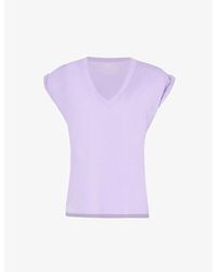 FRAME - Easy V-neck Cotton-jersey T-shirt - Lyst