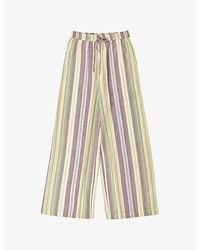 Ro&zo - Striped Wide-Leg Woven Trousers - Lyst