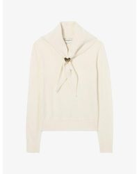 Claudie Pierlot - Removable-Scarf Wool And Cashmere-Blend Jumper - Lyst
