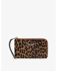 Zadig & Voltaire - Zv Leopard Leather Card Holder - Lyst