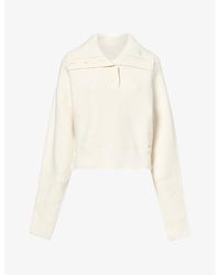 ADANOLA - Volume-Sleeve Knit Henley Top - Lyst