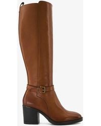 Dune - Trance Heeled Leather Knee-high Boots - Lyst
