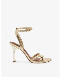 Reiss - Annabelle Leather Heeled Sandals - Lyst