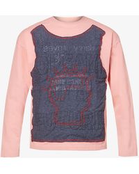 Liam Hodges Diy Future Embroidered-appliqué Cotton-jersey Sweatshirt - Pink