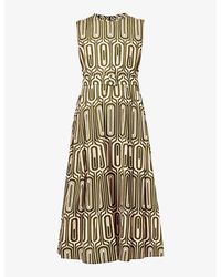 Max Mara - Andreis Abstract-pattern Cotton-poplin Maxi Dress - Lyst