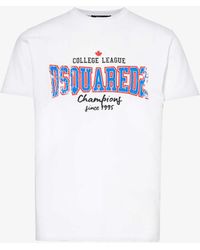 DSquared² - College Logo-print Regular-fit Cotton-jersey T-shirt - Lyst
