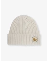 Gucci - Double G Ribbed Wool-Blend Knitted Beanie Hat - Lyst