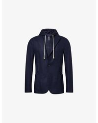 Eleventy - Detachable-Hood Notched-Collar Wool-Blend Jacket - Lyst