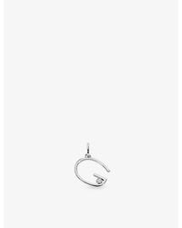 Monica Vinader - Initial G Solitaire Lab-Grown Diamond And Sterling Pendant Charm - Lyst