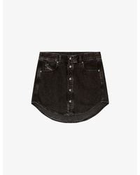 DIESEL - De-Ard Button-Front Denim Mini Skirt - Lyst