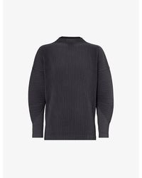 Homme Plissé Issey Miyake - Pleated High-newoven Long-sleeved T-shirt X - Lyst