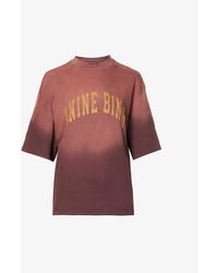 Anine Bing - Avi Faded-wash Organic-cotton T-shirt - Lyst