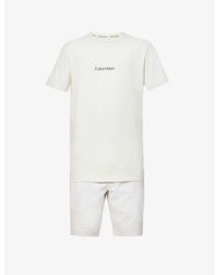 Calvin Klein - Modern Structure Logo-print Cotton-blend Pyjama Set X - Lyst