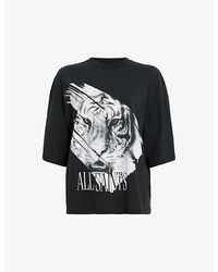 AllSaints - Amelie Graphic-print Relaxed-fit Cotton T-shirt - Lyst