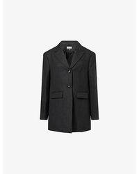 Ganni - Single-Breasted Wool-Blend Suiting Blazer - Lyst