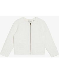 Ted Baker - Ulee Zip-up Jacquard-texture Woven Cardigan - Lyst