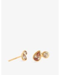 Astrid & Miyu - Sunset Duo-Plated Sterling- And Cubic Zirconia Stud Earrings - Lyst