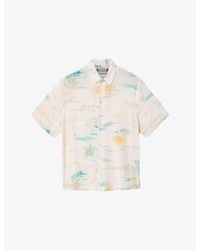 AllSaints - Breezer Graphic-Print Linen-Blend Shirt - Lyst