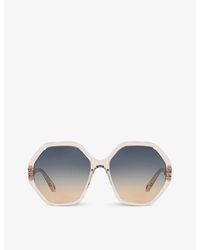 Chloé - Ch0008s Acetate Round Frame Sunglasses - Lyst