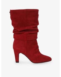 Kurt Geiger - Elizabeth Slouch Heeled Suede Boots - Lyst