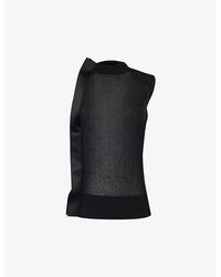 Sacai - Contrast-panel Slim-fit Knitted Top - Lyst
