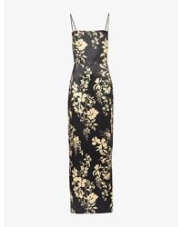 Reformation - Frankie Floral-print Slim-fit Silk Maxi Dress - Lyst