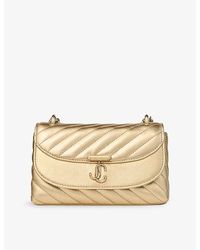 Jimmy Choo - Curve Small Quilted Metallic-Leather Cross Body Bag - Lyst