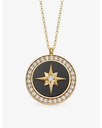 Astley Clarke - Polaris Large 18Ct-Plated Sterling- Onyx And Sapphire Locket Necklace - Lyst