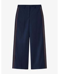Whistles - Side-Stripe Straight-Leg Stretch-Woven Trousers - Lyst