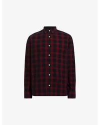 AllSaints - Manray Logo-Embroidered Relaxed-Fit Checked Organic-Cotton Cord Shirt - Lyst