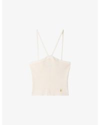 Sandro - Short Ribbed Halter Knit Top - Lyst