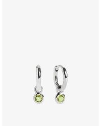 Monica Vinader - August Birthstone Sterling- And Peridot Huggie Earrings - Lyst