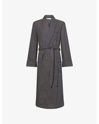 Derek Rose - Nelson Graphic-Print Cotton-Poplin Robe - Lyst