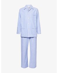 Derek Rose - Arrna 20 Stripe Cotton Pyjama Set - Lyst