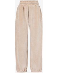 Obey - Karina Brand-embroidered Relaxed-fit Cotton-blend Velour jogging Botto - Lyst