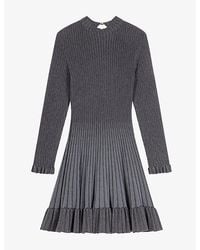 Maje - Ribbed High-Neck Stretch-Knit Mini Dress - Lyst