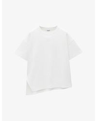 Loewe - Anagram-Embroidered Asymmetric-Hem Cotton-Blend Jersey T-Shirt - Lyst
