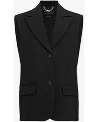 AllSaints - Sammey Relaxed-fit Single-breasted Stretch-woven Waistcoat - Lyst