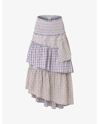 Amy Lynn - Thea Tiered Cotton Midi Skirt - Lyst