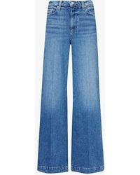 PAIGE - Eco Harper Wide-leg High-rise Stretch-denim Jeans - Lyst