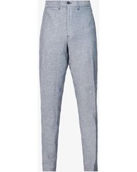 120% Lino Relaxed-fit Straight Linen Pants - Grey