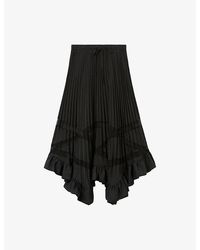 Claudie Pierlot - Seloda Pleated Ruffled Woven Maxi Skirt - Lyst
